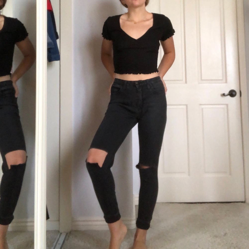 Black high waisted skinny jeans